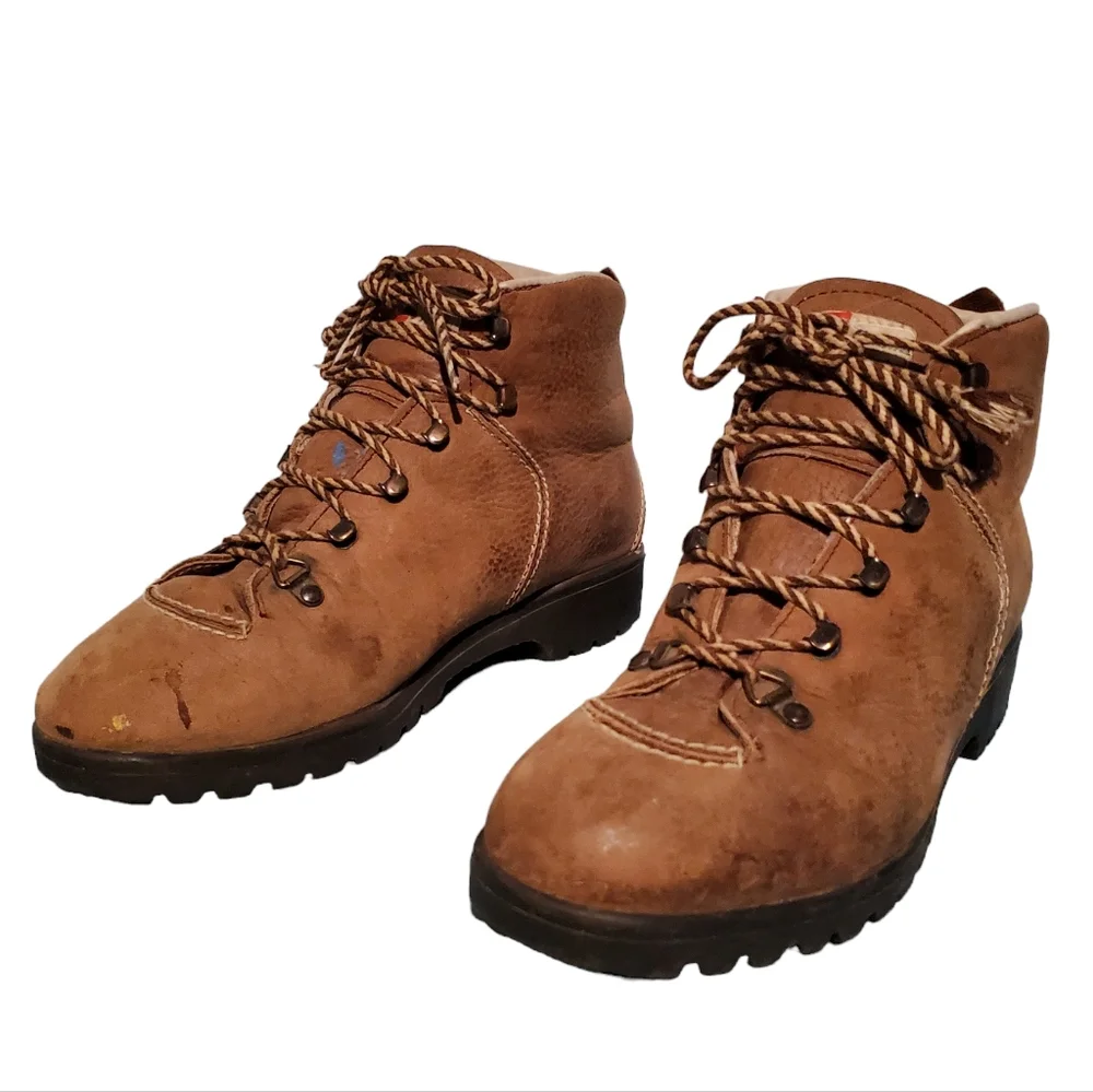 Vintage Raichle Brown Leather Mountaineering Hiker Boots Women's Size 7.5M - Picture 5 of 11
